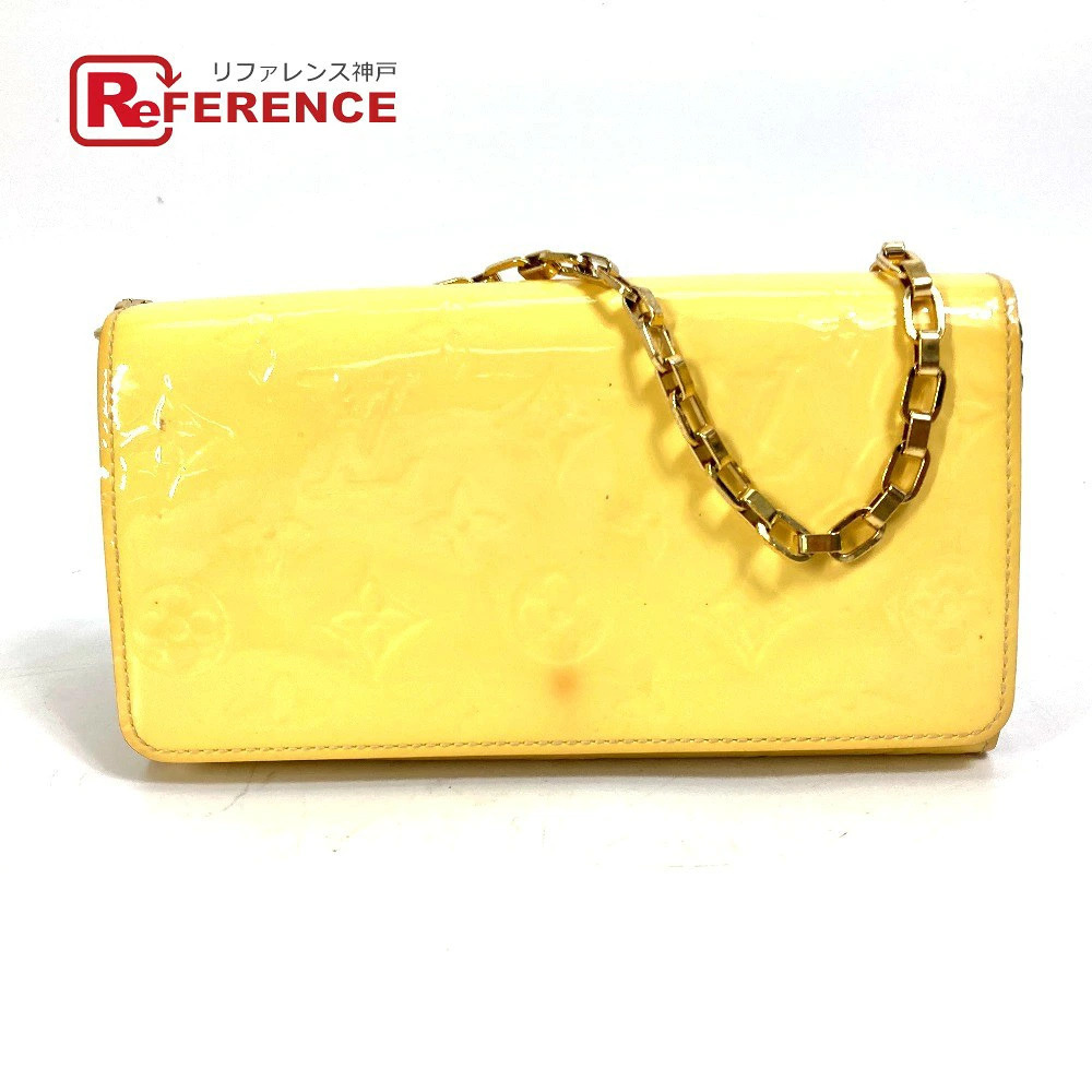 LOUIS VUITTON Monogram Vernis Portefeuille Sarah Chain Wallet Handbag Long